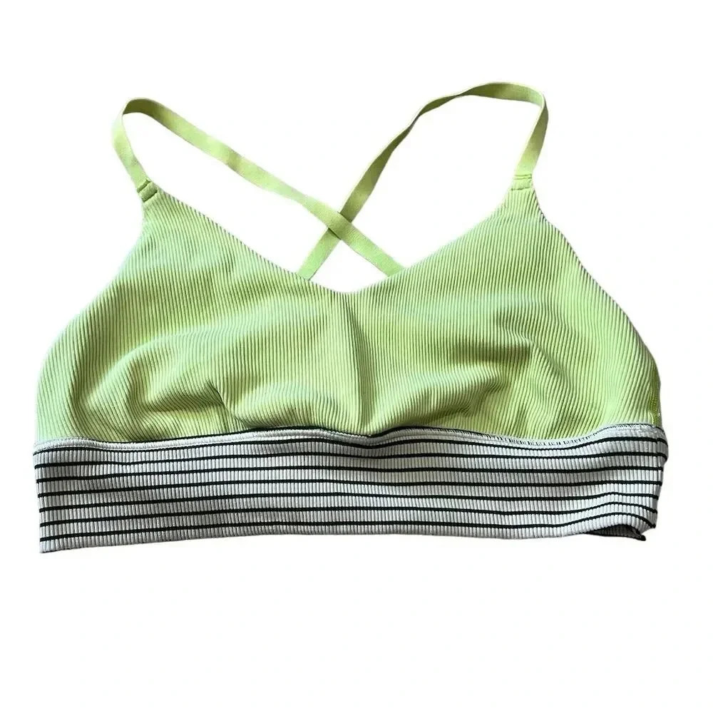Offline by Aerie Women's L Green Neon Sports Bra Medium Support